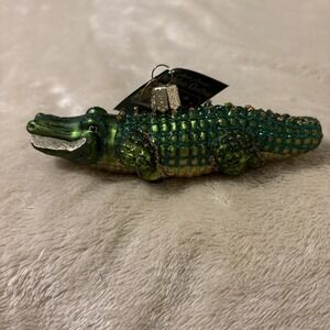 Old World Christmas Blown Glass Alligator Hanging Ornament 5"  Lot of 10.